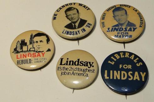john lindsay for mayor buttons